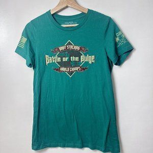 Grunt Style T Shirt Womens XXL Green Battle of the Bulge Short Sleeve Fitted